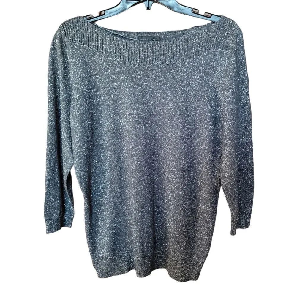 Black and silver scoop neck sweater